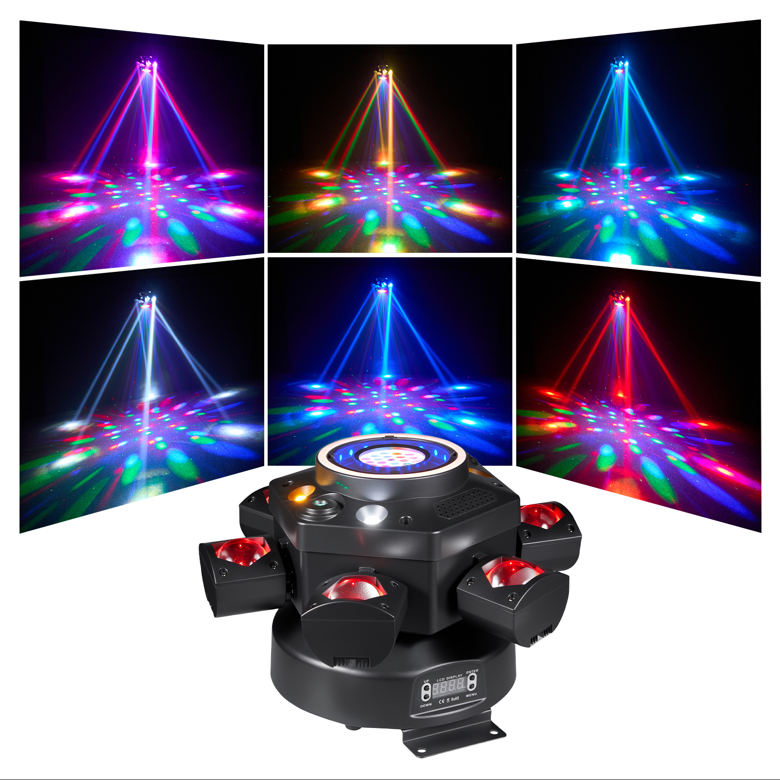 Bestseller 120W RGBW Moving head Stage Light with 38 LED Strips DMX512 & 0-20Hz Strobe for Nightclub/Wedding party lights