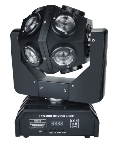Professional 150W RGBW Disco LED Stage Beam Moving Head Light 12pcs DMX512 Control Aluminum Body E27 Bulb Base for Night Clubs