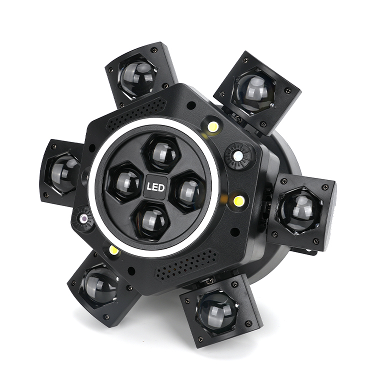 150w Six-Arm Stage Light RGBW with Auxiliary Light Moving Head LED Party Light Dmx512 26CH Control PVC body KTV light