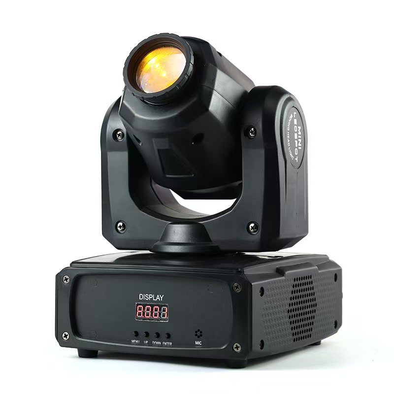 30W  Battery-powered Wireless LED Beam Moving Head Stage Lighting for Weddings DJ Clubs  7-Color+Gobos + White DMX512 RF Remote